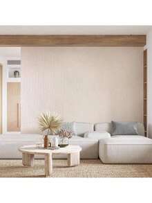 1卷米色亚麻图案自粘墙纸,乙烯基材质,防潮加厚,可移除,适用于客厅、卧室、浴室、厨房、家居装饰、家具翻新,可定制墙贴,厨房贴纸。15.7英寸x39.3/118.1/196.8/393.7英寸纯色编织墙纸,厨房贴纸。 - 米色 - 查看 11