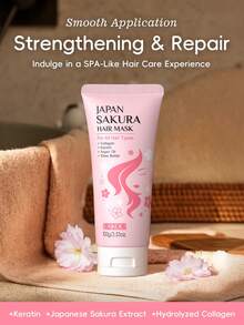 LAIKOU 一套滋养型莱口日本樱花护发套装（100毫升樱花阿甘油护发精华、400毫升日本樱花洗发水、400毫升日本樱花护发素、100克樱花发膜），SPA级护发产品，适合女性和女孩，送给女朋友的贴心礼物 - 4pcs - 查看 3