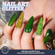 80g/2.85oz Holographic Ultra-Fine Glitter, 1/128" Resin Glitter Sequins, Suitable For Tumblers, Resin Crafts, Slime, Nail Art, Holiday Decorations, Christmas Ornaments - 綠色 - 查看 5