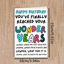 1 Pc Wonder Years Birthday Card Humorous Milestone Celebration With Vintage Red Envelope Retro Optimist Design Colorful Typography For 40th 50th 60th 70th Party Supplies Funny Birthday Cards Christmas Birthday Thank You Invitation Wedding Party Gathering Perfect For Boss Coworkers Workplace Birthday End Of Year Appreciation As Birthday Card Thank You Card Invitation Card Wedding Card With Red Envelope - Đỏ - Xem 3