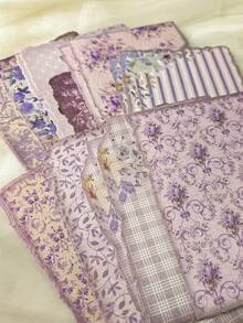 30张/包 复古植物花卉装饰便签本，烧边背景材质 - 彩色 - 查看 2