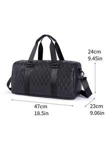1pc Men's Weekend Travel Bag, Shark Print Design, Large Capacity Messenger Bag, Tote Bag, Handbag, Fashion Casual Sports Bag, Shoulder Bag, Scratch-Resistant, PU Leather, Travel, Camping, Daily Life Vacation Bags For Travel Gym Bag - Multicolor - View 5