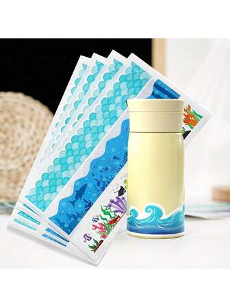 10张/套边框贴纸，30片装返校黑板装饰贴纸，防水自粘海洋生物卡通贴纸。非常适合装饰水杯、瓶子、公告板和黑板边框。适用于办公用品、家居用品和学校文具。