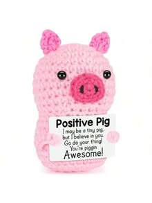 1 pièce Poupée en peluche tissée à la main de petit cochon avec des mots encourageants, pouvant être offerts comme petits cadeaux aux amis et à la famille. Un design de poupée adorable et des mots encourageants très chaleureux et doux ! Ces poupées adorables seront toujours vos amies et vous feront vous sentir détendu et heureux ! Ornements décoratifs pour la maison et le bureau, ornements tricotés mignons très adaptés pour le salon et le bureau - Multicolore - Voir 6