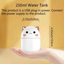 1pc Air Humidifier Home Humidifier 250ml USB Desktop Humidifier With Led Night Light - Improve Air Quality And Health, Ideal For Home, Bedroom And Car