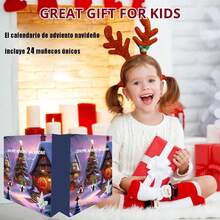 Calendario de Adviento de Gnomo de Navidad 2025 - 24 ías de Navidad, Regalo Decorativo con Juguete de Peluche de Gnomo para Niños - Un color - Ver 1