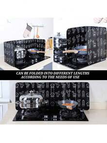 2pcs/1pc Kitchen Oil Splash Guard, Cooking Splash Proof Board, Gas Stove Splash Water Shield, Multifunctional Foldable High Temperature Resistant Aluminum Foil Oil Splash Guard - Multicolor - View 3
