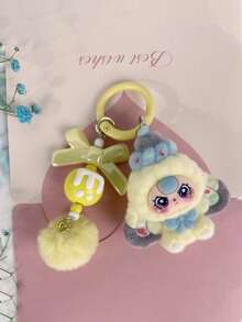 可爱卡通动物背包挂件 - 树脂材质，天鹅绒DIY手机挂饰，毛茸茸的耳朵和生动的表情，粉色和多种颜色可选，耐用树脂材质，适用于背包、钥匙，是送给女性和青少年的礼物（生日、情人节） - 单个挂件，背包装饰，趣味设计，迷人吊坠，装饰钥匙扣，青少年配饰，温馨礼物，可爱爱好者，包包挂饰，可伸缩挂绳，可爱粉丝 - 彩色 - 查看 8