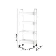 3/4 Tier Heavy Duty Rolling Storage Cart - Movable Small Cart Storage Rack, Sturdy Plastic Structure, Easy Assembly No Tools Needed, Space Saving, Suitable For Kitchen, Bathroom, Office, Bedroom - Fit For Home And Commercial Use - White/Black Heavy Duty Storage Cart, Compact Design, - Car Storage Rack/Black - View 9