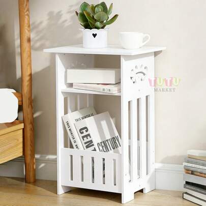 Mesita De Noche Para Dormitorio, Mesita De Noche Multifuncional, Mesa Auxiliar Multifuncional Estantes, Blanca Estante De BañO Para Mesita De Noche, Mesa Auxiliar Multifuncional Estantes, Ideal Sala O RecáMara, Mesa Auxiliar De Café, EstanteríA,  Suministros De OrganizacióN, Ahorro De Espacio, DiseñO Moderno, FáCil De Mover, Ocupa Poco Espacio, DiseñO Tallado Hueco, Hermoso Y Generoso, Soporte De TeléFono, Estante De Libros, Gabinete De Almacenamiento, LáMpara Dedormitorio, Sala De Estar, Cocina, BañO, BalcóN, Inodoro, Escritorio, Luz Nocturna, Gabinete De Extremo De Cama, Gabinete De Bocadillos, Gabinete De Guantes, Puede Contener Libros Y TeléFonos MóViles Junto A La Cama (Blanco)