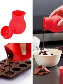 1/2pcs Silicone Chocolate Melter, Microwave , Non-Stick & Heat Resistant, Suitable For Commercial Or Home Use - Multicolor - View 3