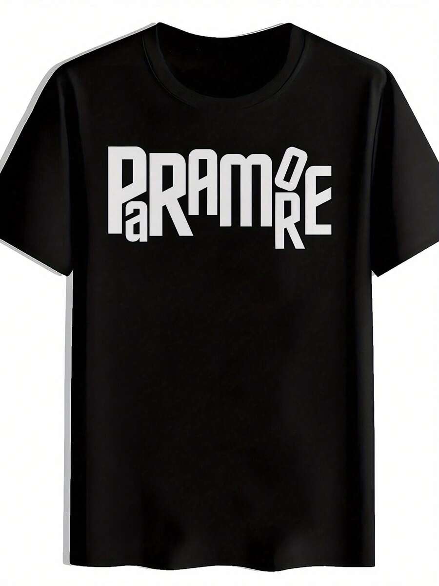 Camiseta negra para hombres con estampado gráfico ;PRAMRE; diseño de banda de rock vintage. Cuello redondo de manga corta. Poliéster ligero. Perfecto para el verano. Viaje. Playa. y Ropa Casual. Camiseta de playa, camiseta gráfica llamativa, ajuste cómodo. Camiseta de rock - Negro - Ver 1