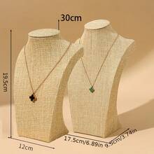 1 Stück weiße PU-Leder einfache H-förmige Menschenfigur Halsketten Aufbewahrungsständer, Schmuckorganizer für Halsketten und Armbänder, kleines dekoratives Element für Schmuckgeschäft-Vitrine, Rückkehr zur Schule, Raumdekoration - Verschiedenfarbig - Übersicht 22