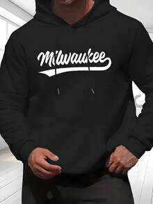 Felpa con cappuccio da uomo - Morbida e confortevole, 100% poliestere, per palestra, allenamento, tempo libero - Calore autunno/inverno - Design audace con -- per attività sportive e ricreative, abbigliamento da palestra, look sportivo, materiale confortevole, felpa con cappuccio, stile di vita attivo, pullover, maglione Liberty Walk YRK6 - nero - Visualizzare 1