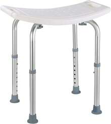 Duschpall/stol, 8 höjdinställningar från 38-55 cm, halkfri duschsits för inomhusdusch, duschhjälpmedel för seniorer