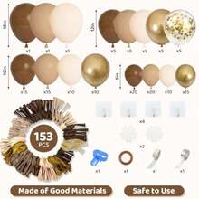Decoraciones para Fiesta de Cumpleañosen Oro Rosa,Pancarta de Feliz Cumpleaños, Cortinas con Borlas,Globos de Aluminio con Forma de Corazón y Estrella para Fiestas de Cumpleaños de Mujeres y Niñas(D-Marrón dorado) - Multicolor - Ver 2