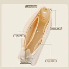 1个轻便手提包收纳内胆，女士化妆包，旅行洗漱包，小型手提包内衬 - 米色 - 查看 10