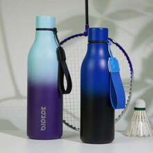 BJPKPK - Botellas de agua aisladas, botella de agua de metal de acero inoxidable de con correa, sin , termo a prueba de fugas, tazas, frascos, botella de agua reutilizable para deportes y(25 onzas Ocean Dream) - Multicolor - Ver 2