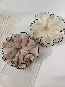 4/2/1pc French Style Lace Bowknot Hair Scrunchies For Daily Life, Vacation And Casual Occasions Elegant Accessories Hair Accessories, For Women, Fall, Travel, Hair Tools Women, Hair Stuff, Fall, Hair Accessories, Travel, Women, Hair Tools, Hair Stuff, Stuff, Beauty Accessories Hair Ties Ponytail Holder - Multicolor - View 7