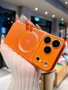 1 Ốp lưng bảo vệ ống kính bằng kính thoáng khí từ tính tương thích với iPhone 17 Pro Max 17 Pro Air 16 15 14 13 12 Pro Max Plus Ốp lưng cứng chống sốc sạc không dây - trái cam - Xem 3