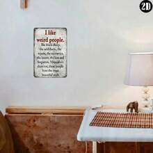 CIF BUY Weird People Metal Sign Vintage Tin Wall Decor, Rustic Retro Home Bar Cafe Art, Lightweight Aluminum With Pre-Drilled Holes For - 彩色 - 查看 4