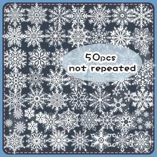 50pcs Winter Minimalist White Snowflake Transparent Decorative Stickers, DIY Vase, Envelope, Desktop, Korean Style - Multicolor - View 10