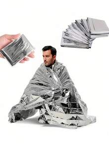 Lightweight Outdoor Camping Thermal Emergency Blanket Waterproof Windproof Survival Blanket Effective For Retaining Body Heat Reflective For High Visibility Suitable For Camping Hiking Trekking Mountaineering Survival All-Season For Men Women Outdoor Enthusiasts Camping Essential Gear Survival Gear - Multicolor - View 2