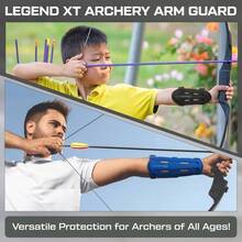 Armguard XT Guardabrazos de Tiro con Arco - Protector de Antebrazo con Cobertura y Proteccin Completas - Correas Elsticas Ajustables de Alta Densidad con Hebillas de Liberacin Rpida - negro + L - largo 9,5 pulgadas - Ver 6