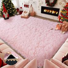 Soft Shag Rugs For Bedroom, Pink Fluffy Shaggy Rugs For Living Room Office, Luxury Modern Plush Carpet Girls Boys Room Dorm Indoor Home Decor, Upgrade Non-Slip - 淺粉色 - 查看 6