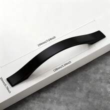 6 pièces Poignées de meubles noires mates, Boutons de tiroir, Poignées d'armoire, Boutons de porte en métal en forme d'arche, Accessoires de quincaillerie en alliage d'aluminium - Noir - Voir 12