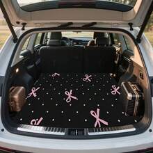 1pc/4pcs Car Floor Mats, Car Trunk Mat, Car Trunk Protector Mat, Pink Bow Polka Dot Pattern, Suitable For Sedans Or Crossover Vehicles, Easy Maintenance And Gift Idea, Also Fit For Off-Road Vehicles And Styles, Car Interior Upgrade, Decorative Floor Mats, Fashionable Car Mats, Durable Car Mats, Easy Clean Mats, All-Weather Mats, Off-Road Users, Car Enthusiasts - Multicolor - View 9