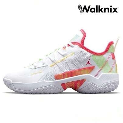  Air Jordan One Take 2 PF 'Summertime Fresh' White Lime-Glow Citron-Pulse Hyper-Pink Sneakers Men CW2458-163