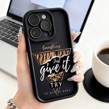 Funda de teléfono con estampado de tigre y cita motivacional, la actitud lo es todo, solo inténtalo sin importar lo que pase, para iPhone 14 13 12 11 Pro Max Se  Galaxy S23 S22 S21 Plus S20 Ultra, protector de teléfono, funda de pareja, regalo para novio o novia, presente de vacaciones - Café integral - Ver 3