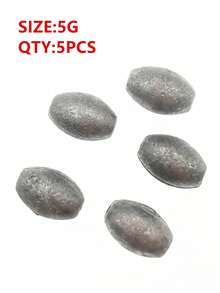 5pcs Fishing Sinkers Hollow Olive Shaped Small Lead Sinkers, Fishing Tackle Accessories