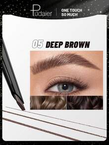 Pudaier Ultra-Fine Eyebrow Pencil - Waterproof, Sweat-Resistant, Non-Clumping, Smooth Application, Built-In Eyebrow Brush, Creates Natural And Refined Wild Eyebrow Shape - #05 - View 1