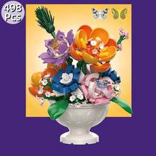 Natal Presente Super Fofo Flores Preservadas, Mini Blocos de Construção, Decoração Única, Presente Criativo - Multicolorido 2 - Visão 3
