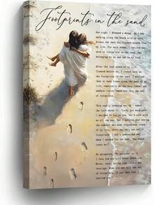 Wufdnvjkn Footprints in Sand Wall Art Jesus Christian Poster Inspirational Canvas x In Poem Poster Religious Home Decorcuadros decorativos para sala,poster,con marco,posters,cuadros para la pared ,marcos para cuadros,cuadro,virgen de guadalupe,salascuadros decorativos para sala,poster,con marco,posters,cuadros para la pared ,marcos para cuadros,cuadro,virgen de guadalupe,salas - transparente - Ver 2