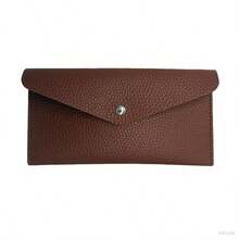 1pc Reusable PU Leather Cash Envelope, Suitable For Travel And Budgeting, Multifunctional Bill Fold With Coin Pouch - Multicolor - View 16