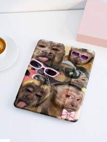 1个卡通动物吐舌猴子图案平板电脑保护套，兼容10.2英寸平板电脑，iPad Pro 11英寸（2021/2020/第十代）/iPad (A16) 11英寸（第十一代，2025），兼容三星Galaxy Tab A8 10.5英寸（2022），Matepad 10.4/Tab，带笔槽，防摔，平板电脑支架保护套，圣诞礼物/新年礼物（2026） - 彩色 - 查看 4