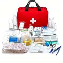 Small/Large Portable First Aid Kits, Including Professional Scissors And Tweezers, Are Designed For Camping, Hiking, Hunting, And Various Outdoor Activities, And Are Equipped With Essential First Aid Supplies Such As Bandages And Gauze. - 紅色 - 查看 8
