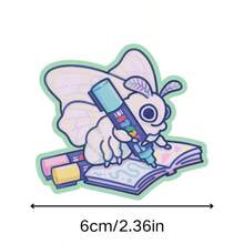1pc/3pcs Shiny Moth Stickers, Insect Artist Notebook Laptop Water Cup Decals, Cute Insect Nature Themed - Multicolor - View 3