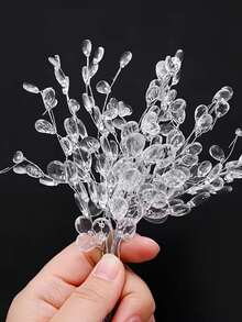 12/6/2 قطعة سلسلة قطرات مائية بلورية اصطناعية، أنيقة وعاطفية، مناسبة للمنزل والفندق والمكتب والزفاف وطاولة الطعام والحفلات والداخلي والخارجي وديكور الأزهار والأزهار الاصطناعية لديكور المنزل والأعياد والزهور العاطفية DIY منتجات حرفية - متعدد الألوان - مشاهدة 6