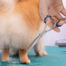 Pet Grooming Scissors Set, Professional Fur Cutting Scissors For Dogs, Curved Scissors For Poodle, Teddy Dog Hair Trimming Shears