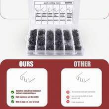 3000 PCS Plastic Welding Staples With Storage Box, 6 Different Shapes Hot Staples For Repair All Car Bumpers Cracks, Collated Staples, Daily Plastics Welder Supplies For Decoration, Auto Repair, Architectural Modelling, Toy Manufacturing, Etc. - 銀色 - 查看 5