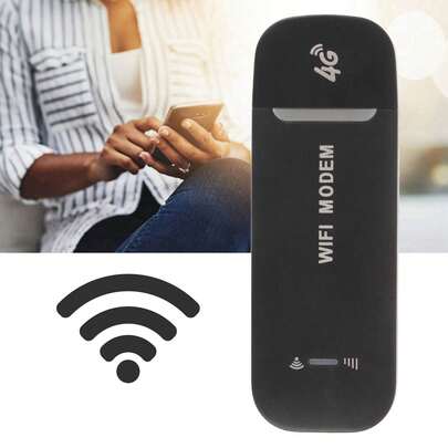 4G WiFi Router Black Up To 10 Users Stable Easy Connection USB Plug And Play 4G LTE Router For Hotspot Micro SIM Card Phone PC (SIM Card Not Included)