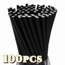 6*197mm Black & Gold Disposable Paper Straws, Suitable For Party Decorations, Graduation Ceremonies, Bachelor Parties, Weddings, Christmas, New Year's Eve Parties And Other Occasions - Multicolor - View 15