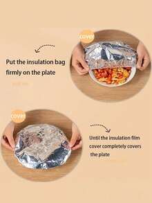 20/10/5-Piece Reusable Aluminum Foil Sleeves, Countertop Food Warmer, Food Storage Bags, Food Preservation Bags, Kitchen Storage, Household Plastic Packaging, Contact-, Leftovers Storage, Kitchen Freshness & Insulation Lids, Fits Bowls, Dishes & Plates, Keeps Food Warm, Fresh & Dust-Free, Food Preservation Equipment - Multicolor - View 7