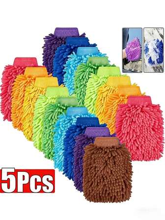 3/5-delars premium mikrofiberhandskar och handduksset för biltvätt, mjuka biltvätthandskar i korallfleece för kvinnor, luddfria dammborttagningshandskar för biltvätt, reptåliga biltvätthandskar, mycket absorberande bilrengöringstillbehör, multifunktionella bilrengöringshandskar för tvätt/torkning/damning/polering, återanvändbara och lättrengjorda bilrengöringsverktyg, universal