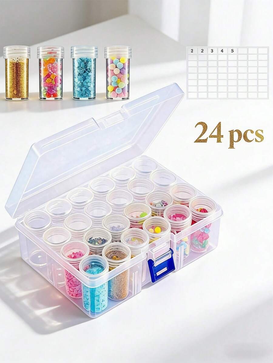 Diamond Storage Box, Nail Art Accessories Storage Box, Diamond Painting Storage Box, Diamond Painting Storage Box With Lid, Suitable For Jewelry DIY Art Crafts Rhinestone Sewing - Multicolor - View 1
