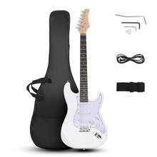 Glarry White 6 Strings Electric Guitar Right Handed With Gig Bag Strap Cord - As Pic - View 2